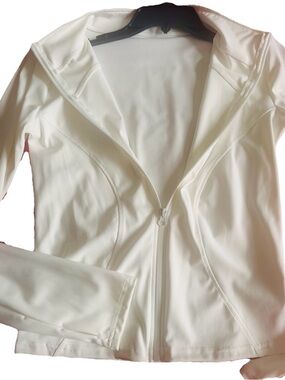 Women’s Off-White Zip Front Performance Athletic Jacket Size:Large